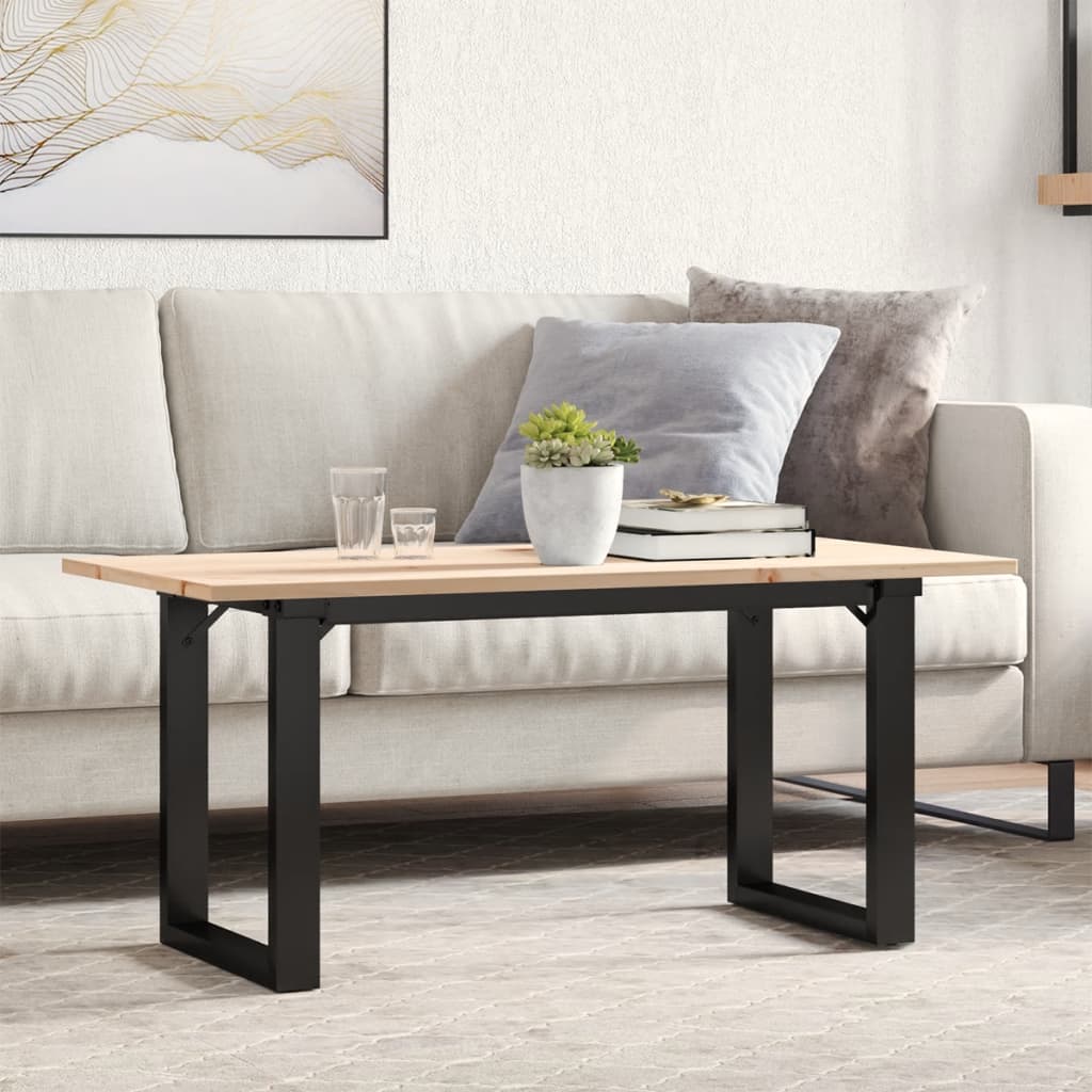 Salongbord O-ramme 90x40x45 cm heltre furu og stål