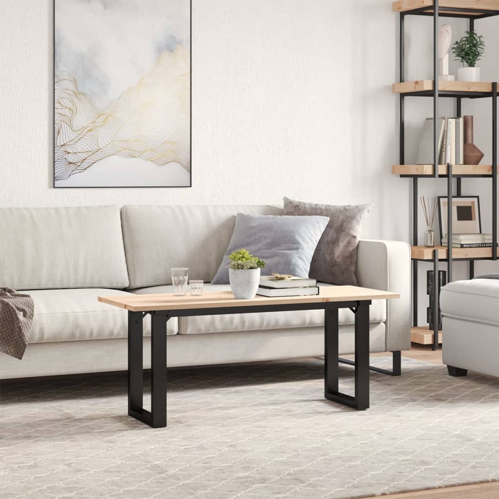 Salongbord O-ramme 110x40x45 cm heltre furu og stål