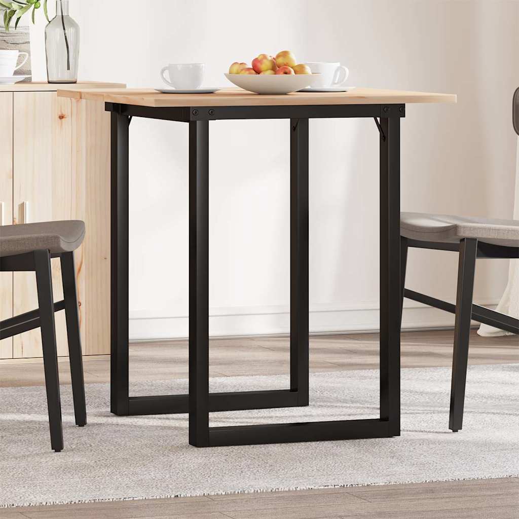 Spisebord O-ramme 70x70x75 cm heltre furu og stål
