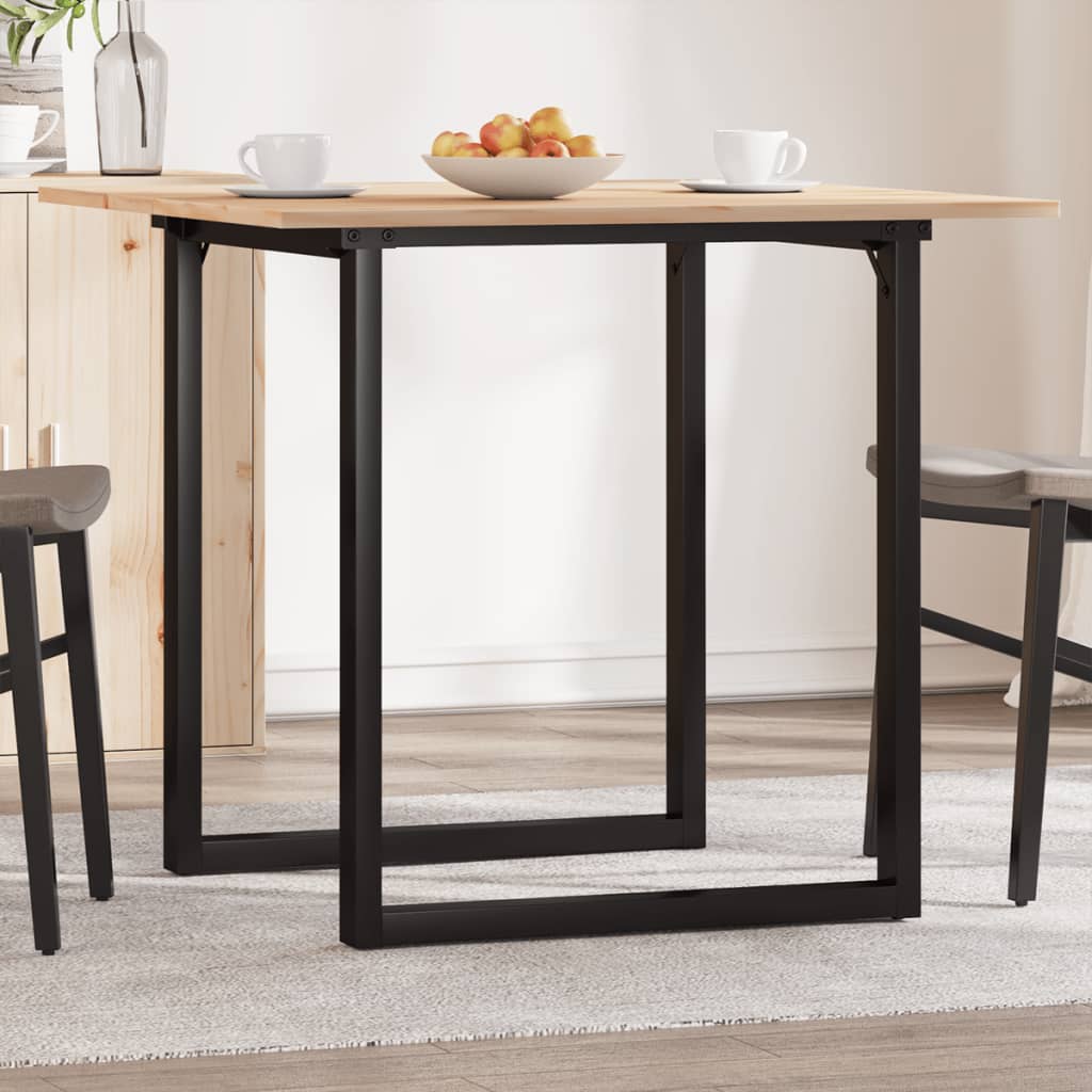 Spisebord O-ramme 80x80x75 cm heltre furu og stål