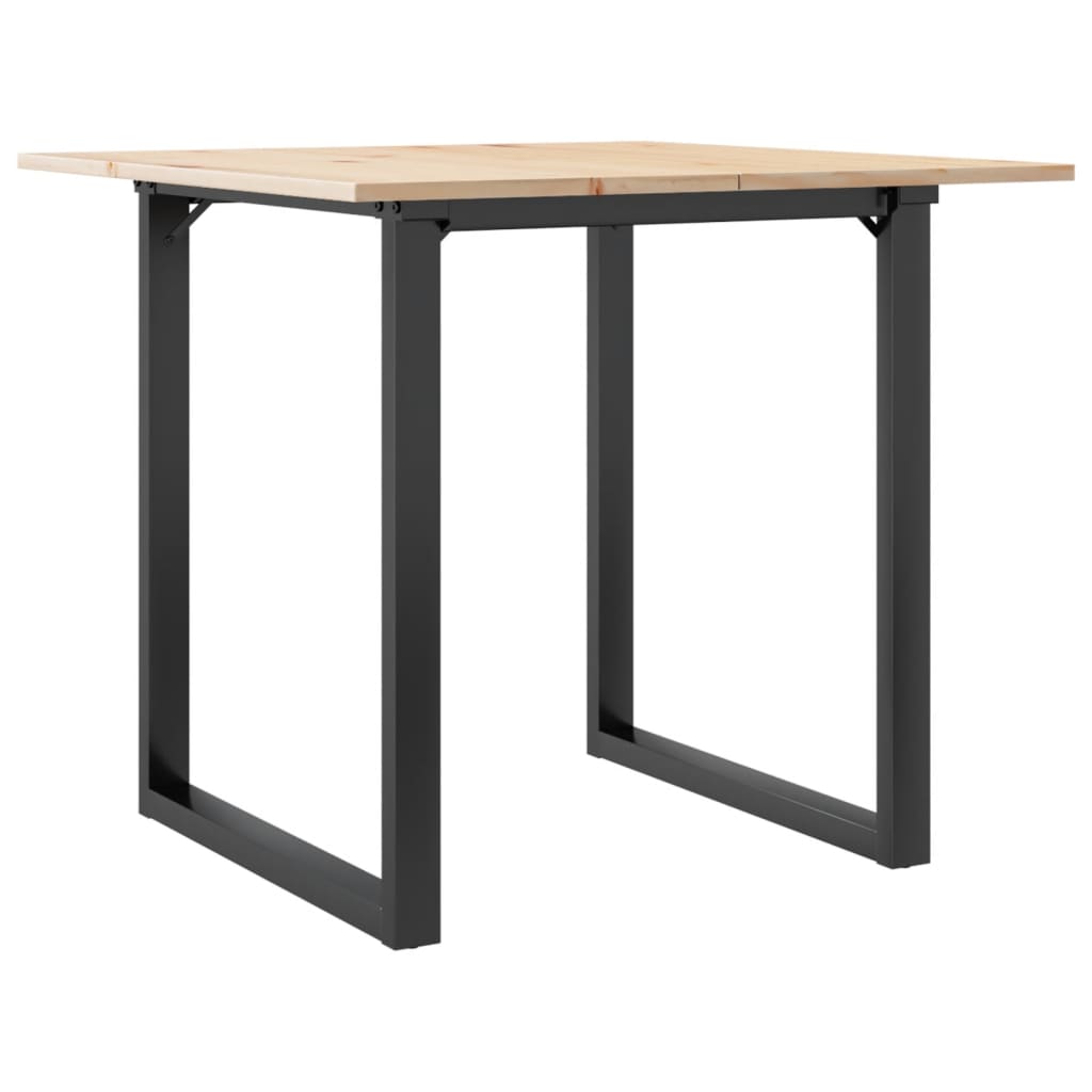 Spisebord O-ramme 90x90x75 cm heltre furu og stål