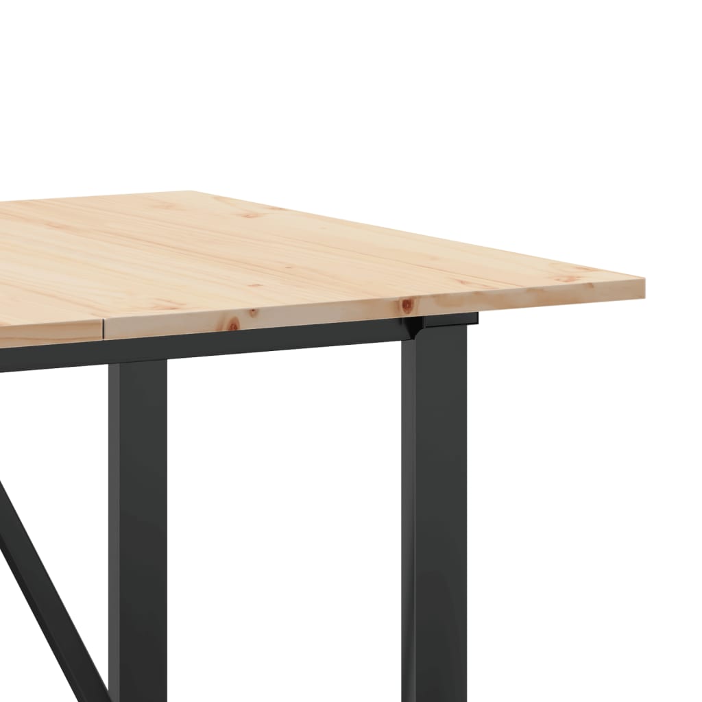 Spisebord O-ramme 140x80x75 cm heltre furu og stål