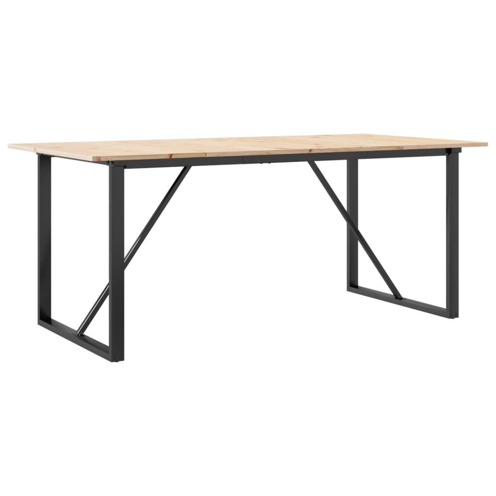 Spisebord O-ramme 180x90x75 cm heltre furu og stål