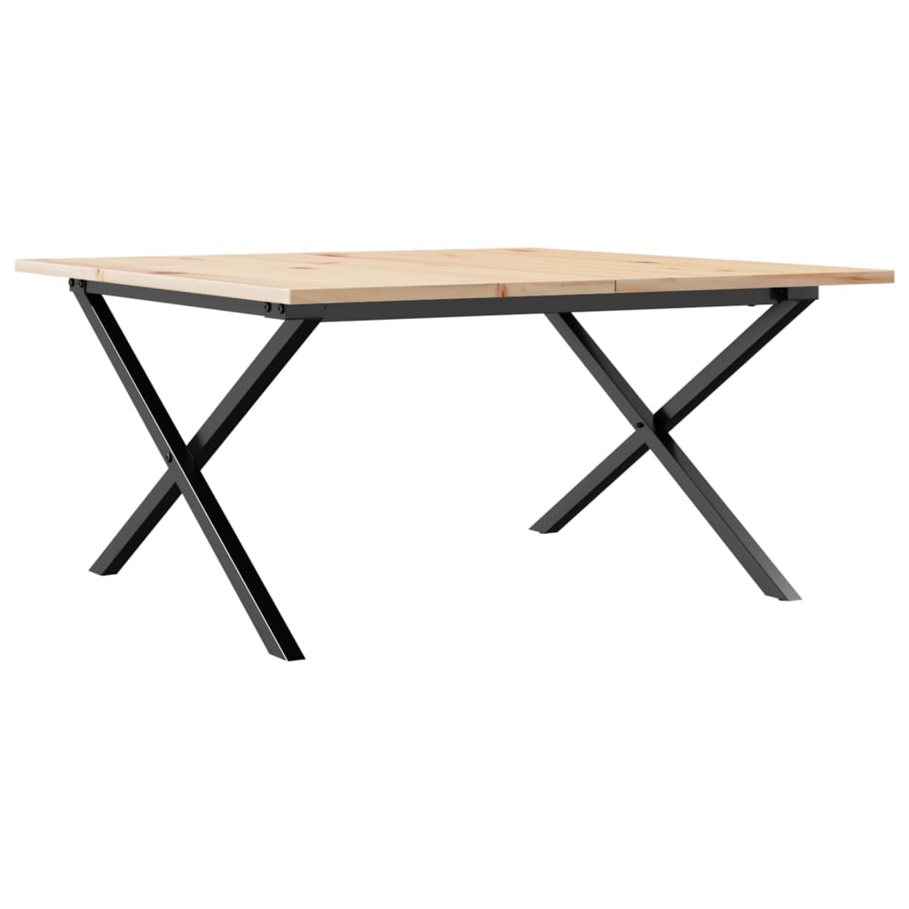 Salongbord X-ramme 80x80x45 cm heltre furu og stål vidaXL