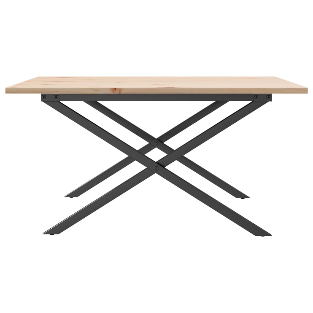 Salongbord X-ramme 80x80x45 cm heltre furu og stål vidaXL