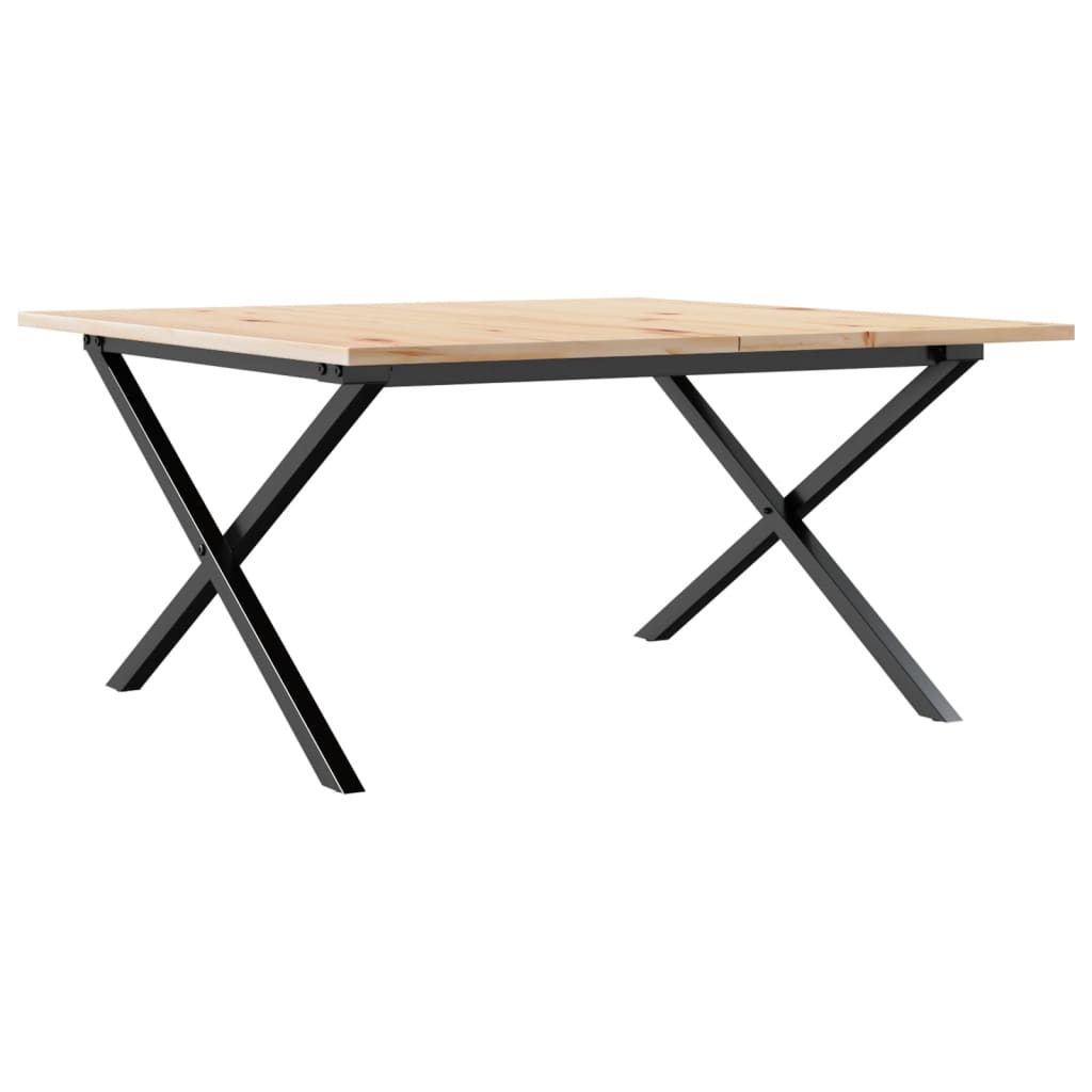 Salongbord X-ramme 90x90x45 cm heltre furu og stål