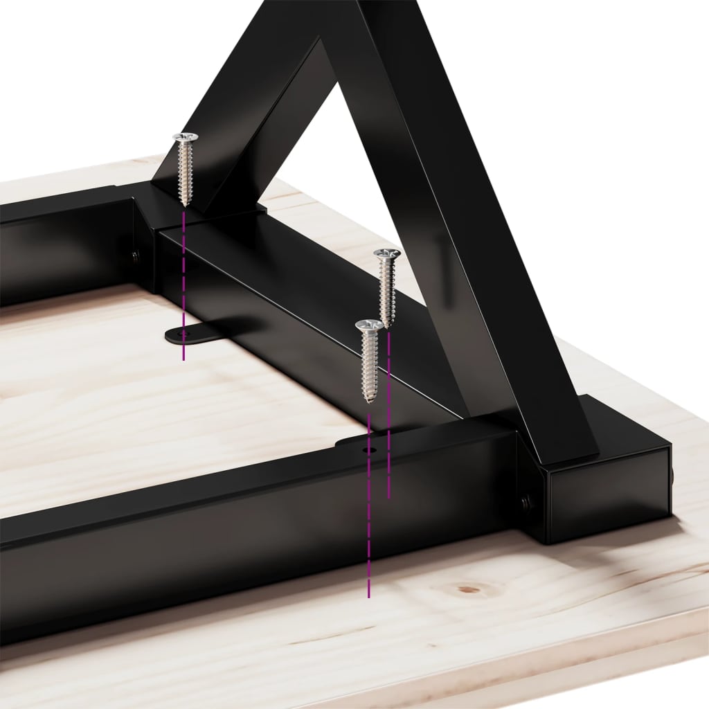 Salongbord X-ramme 100x50x45 cm heltre furu og stål