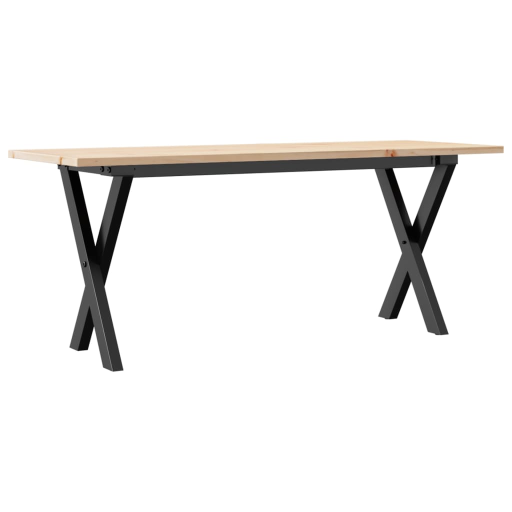 Salongbord X-ramme 110x40x45 cm heltre furu og stål