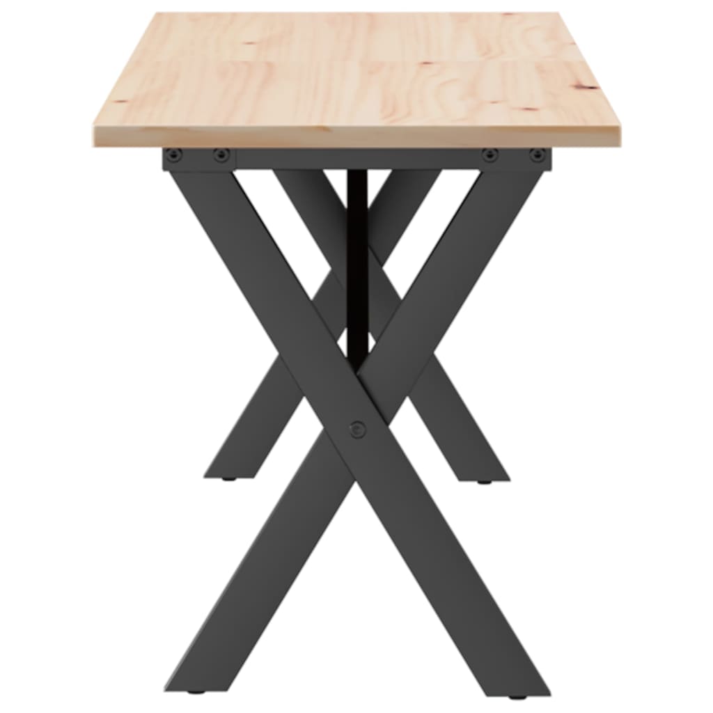 Salongbord X-ramme 160x40x45 cm heltre furu og stål