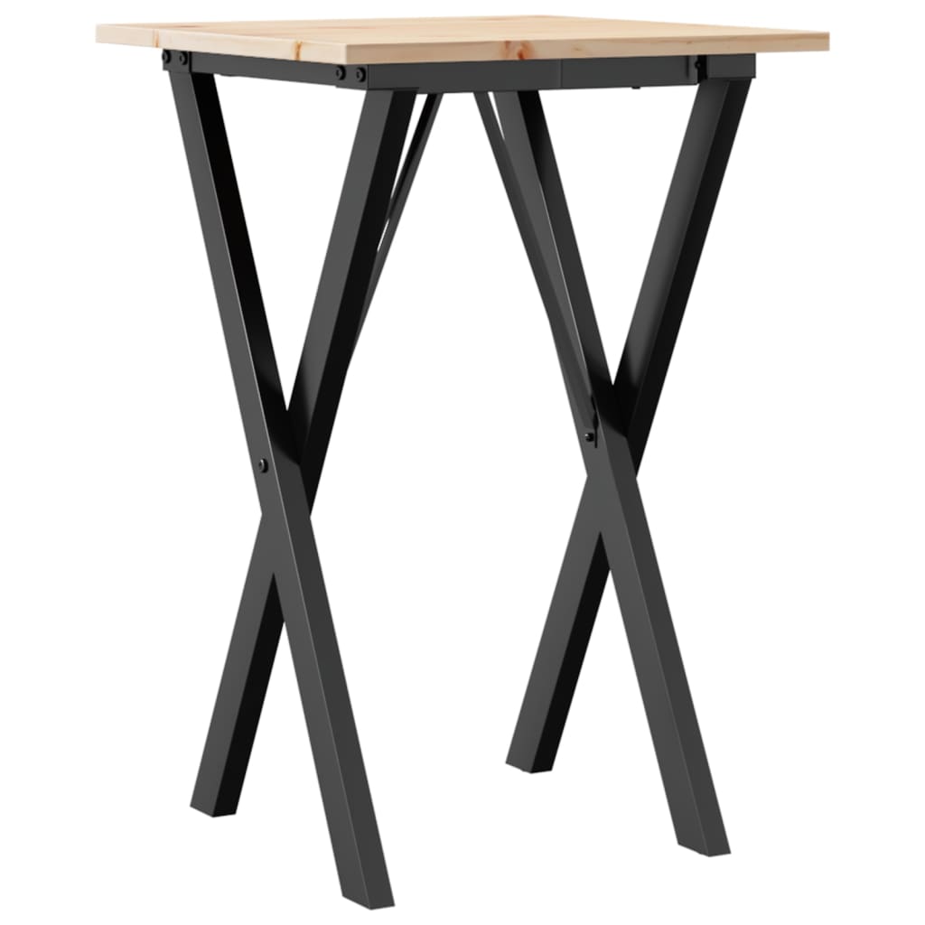 Salongbord X-ramme 50x50x75 cm heltre furu og stål