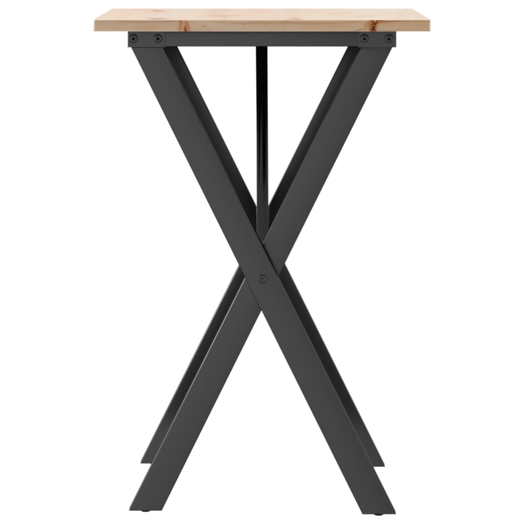 Salongbord X-ramme 50x50x75 cm heltre furu og stål