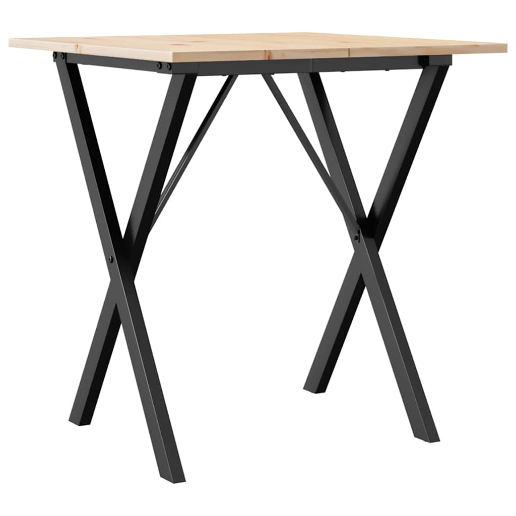Salongbord X-ramme 70x70x75 cm heltre furu og stål