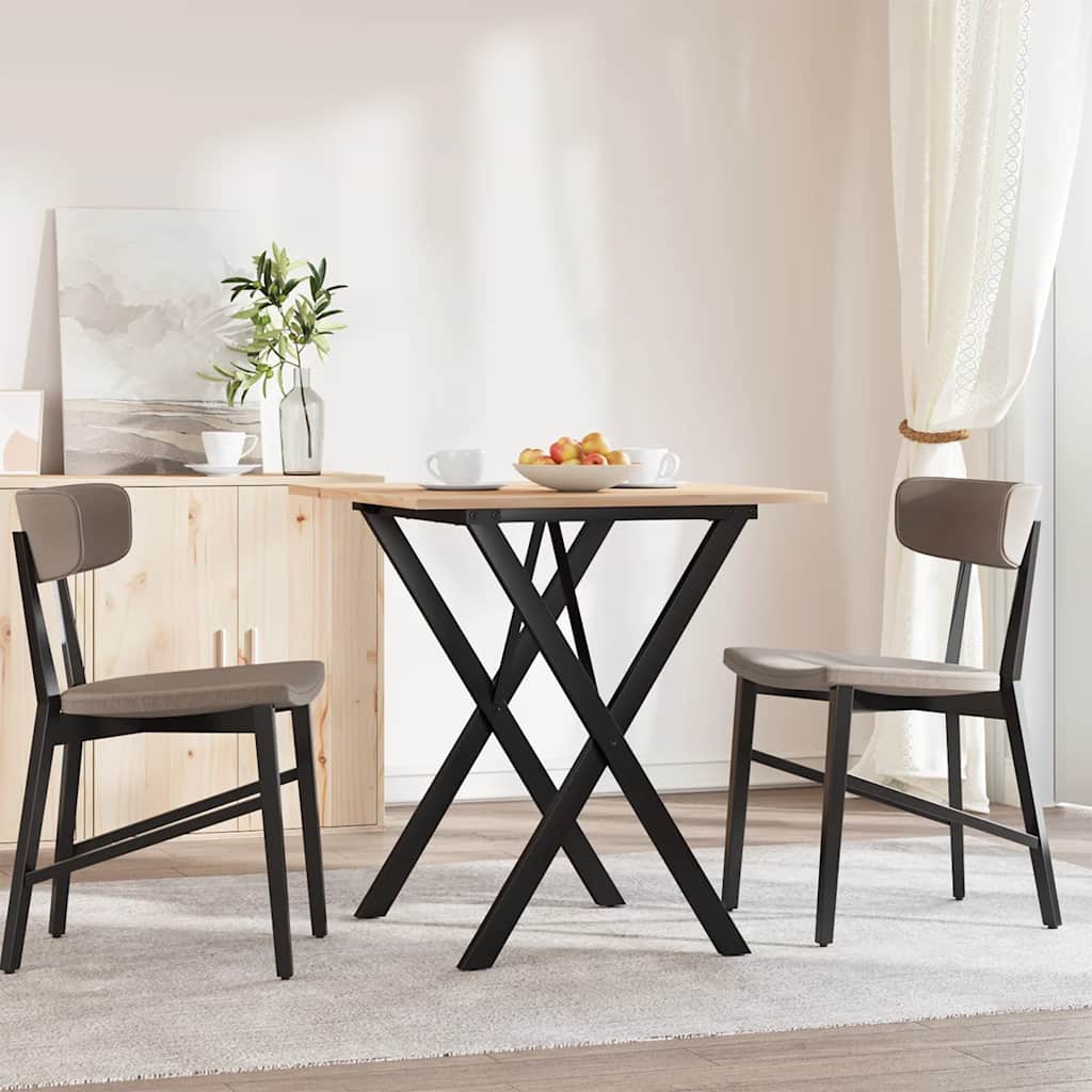 Salongbord X-ramme 70x70x75 cm heltre furu og stål