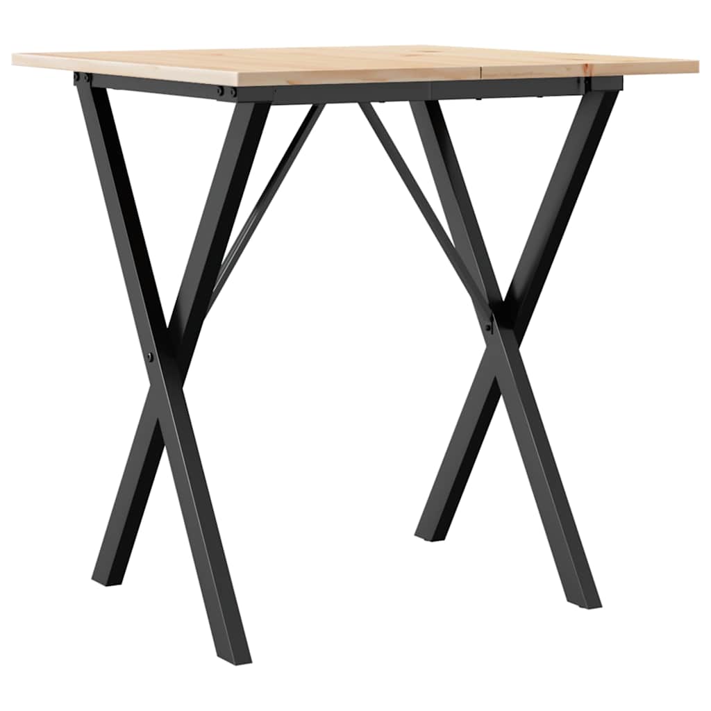 Salongbord X-ramme 70x70x75 cm heltre furu og stål
