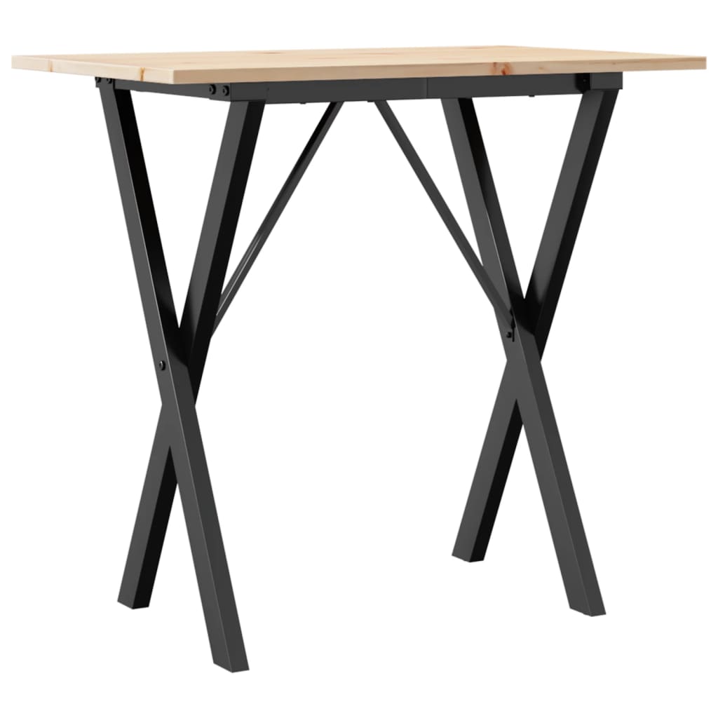 Salongbord X-ramme 80x50x75 cm heltre furu og stål
