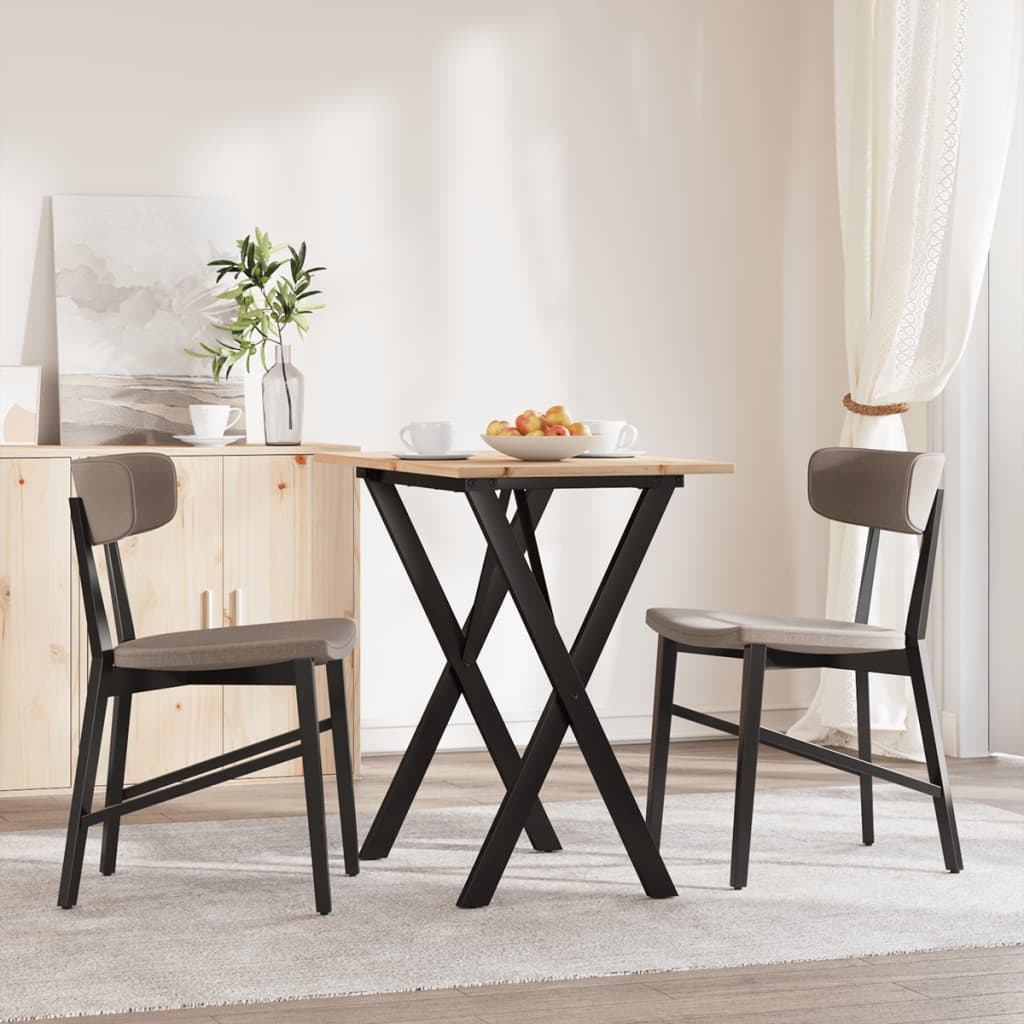 Salongbord X-ramme 80x50x75 cm heltre furu og stål