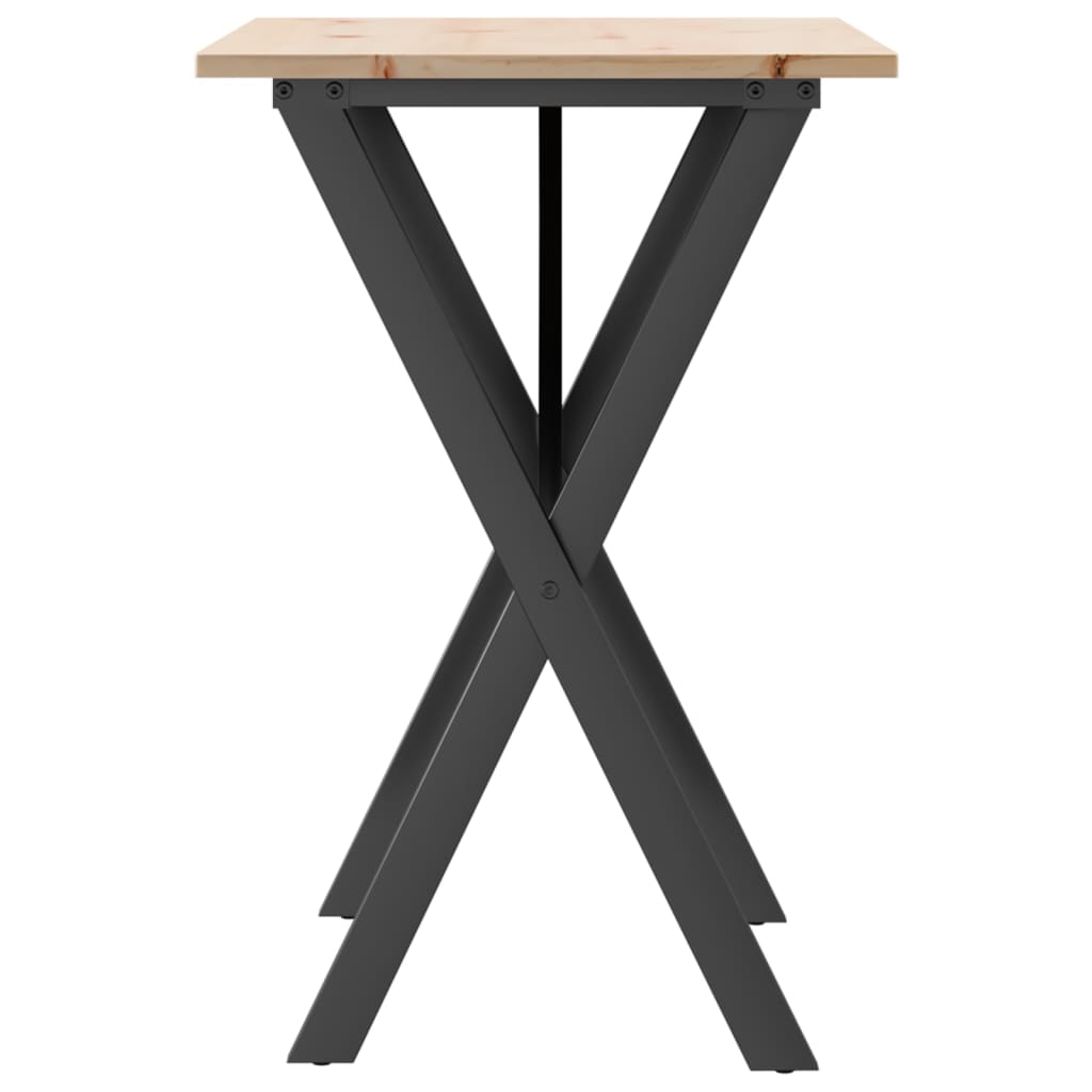 Salongbord X-ramme 80x50x75 cm heltre furu og stål