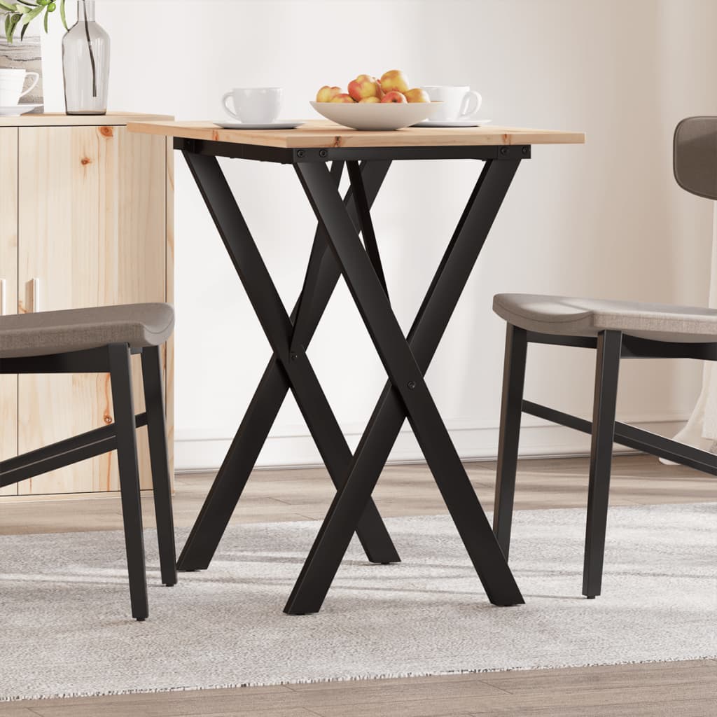 Salongbord X-ramme 80x50x75 cm heltre furu og stål