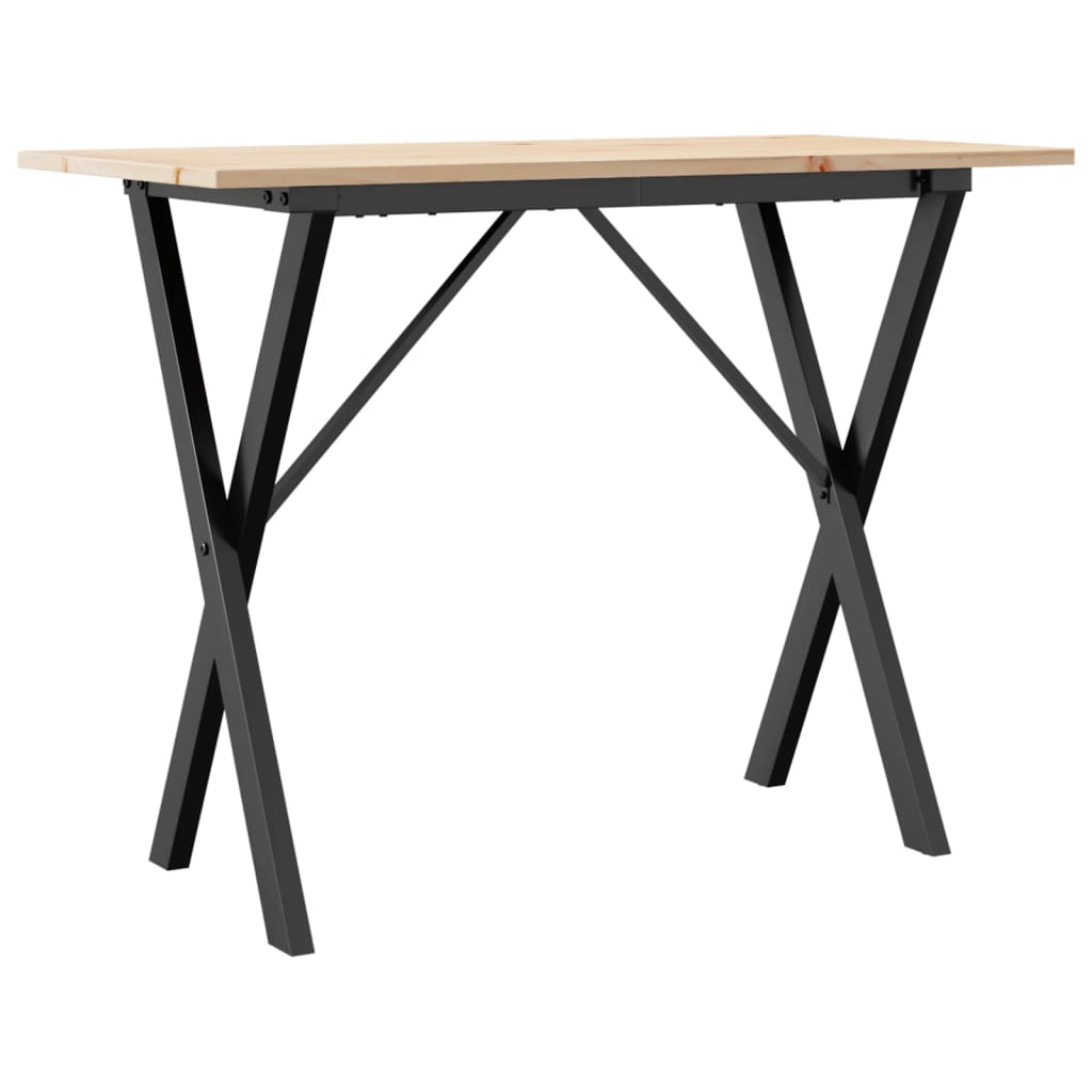 Salongbord X-ramme 100x50x75 cm heltre furu og stål