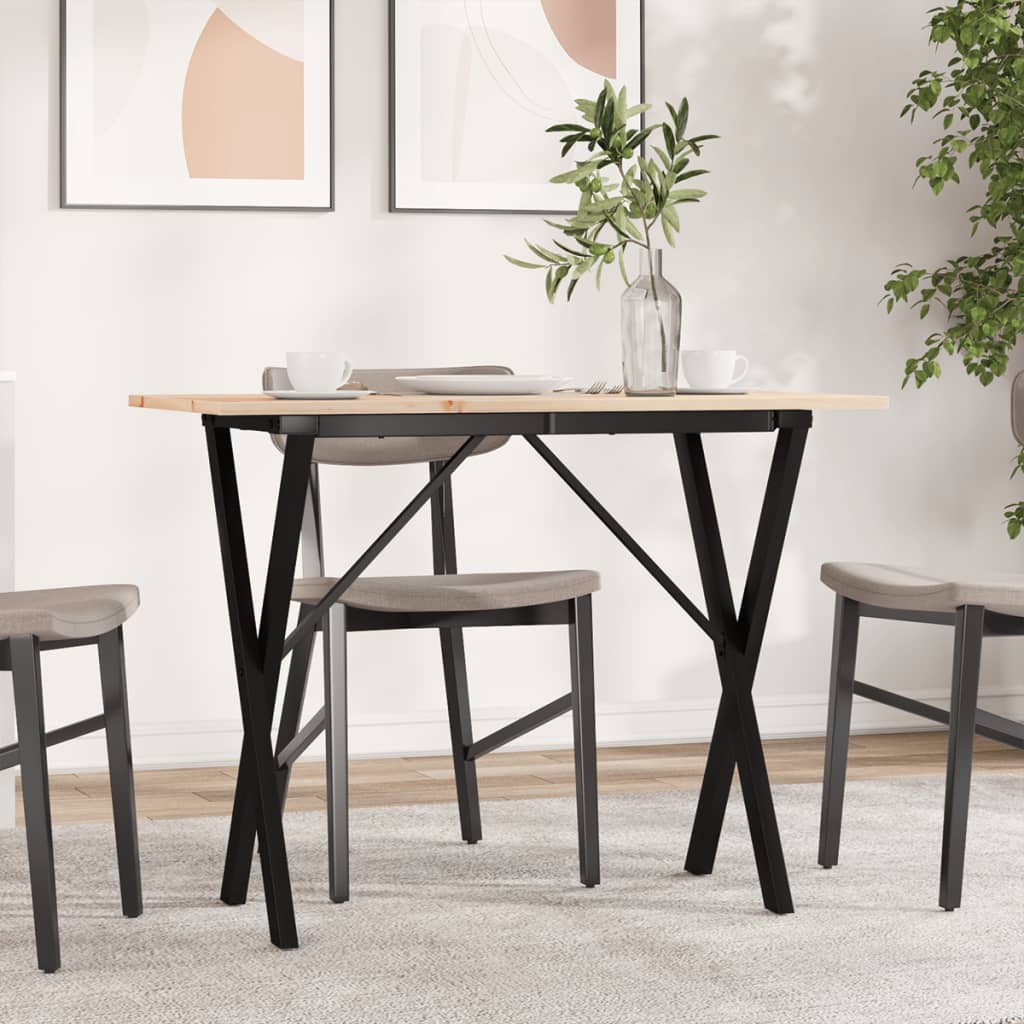 Salongbord X-ramme 100x50x75 cm heltre furu og stål