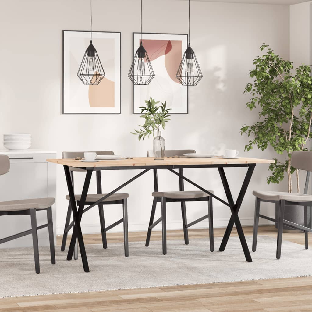 Salongbord X-ramme 140x80x75 cm heltre furu og stål