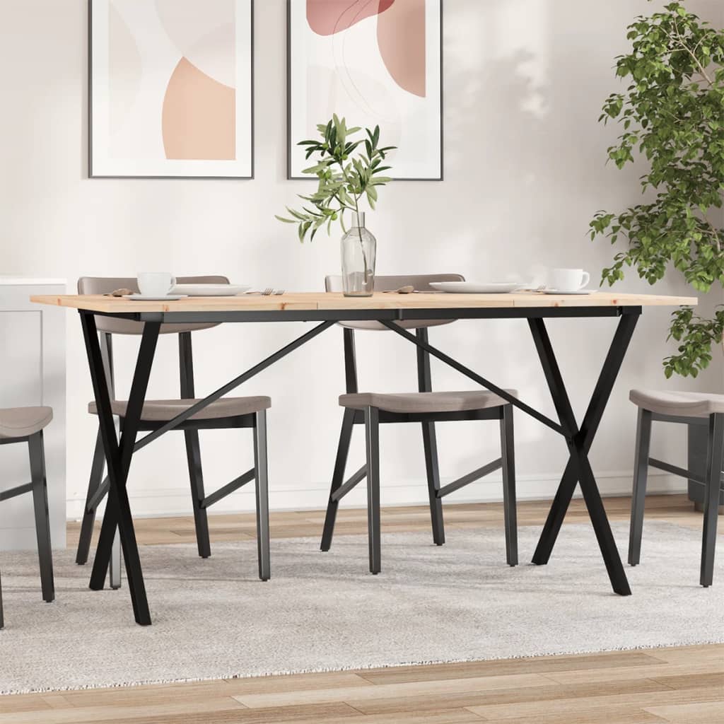 Salongbord X-ramme 140x80x75 cm heltre furu og stål