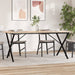 Spisebord X-ramme 180x90x75 cm heltre furu og stål