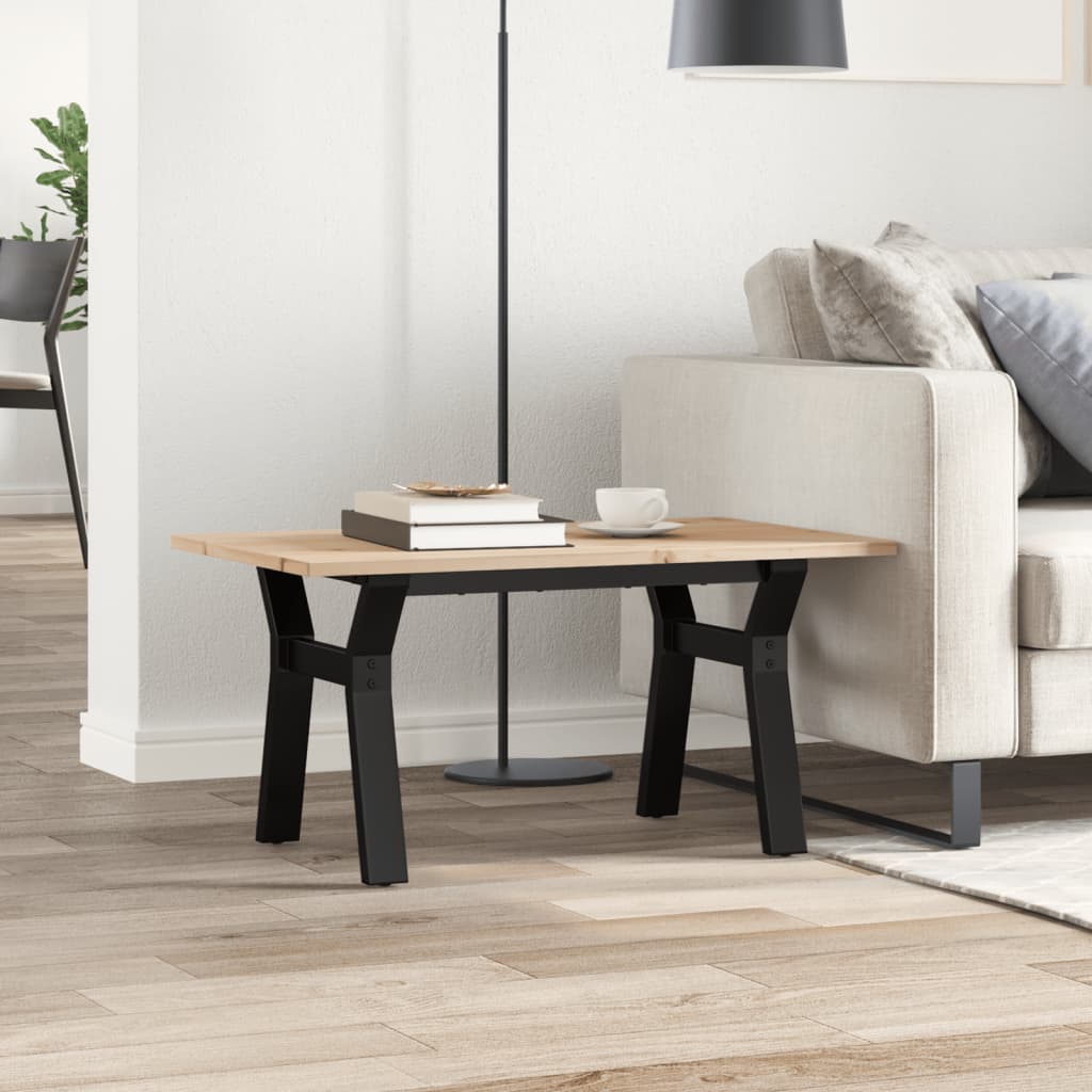 Salongbord Y-ramme 80x50x40 cm heltre furu og stål