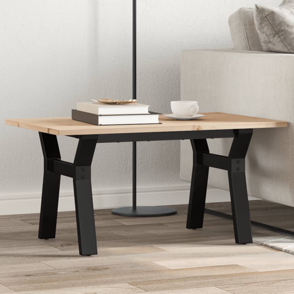 Salongbord Y-ramme 80x50x40 cm heltre furu og stål