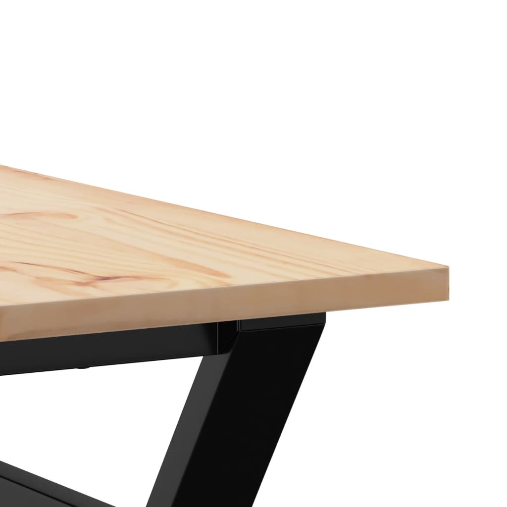 Salongbord Y-ramme 90x90x45 cm heltre furu og stål