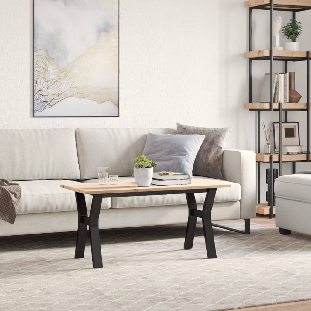 Salongbord Y-ramme 100x50x45 cm heltre furu og stål