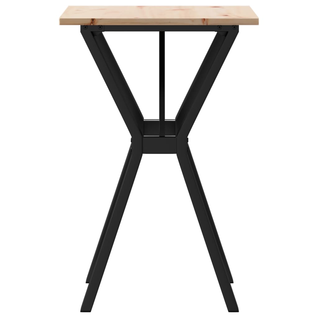 Spisebord Y-ramme 50x50x75 cm heltre furu og stål