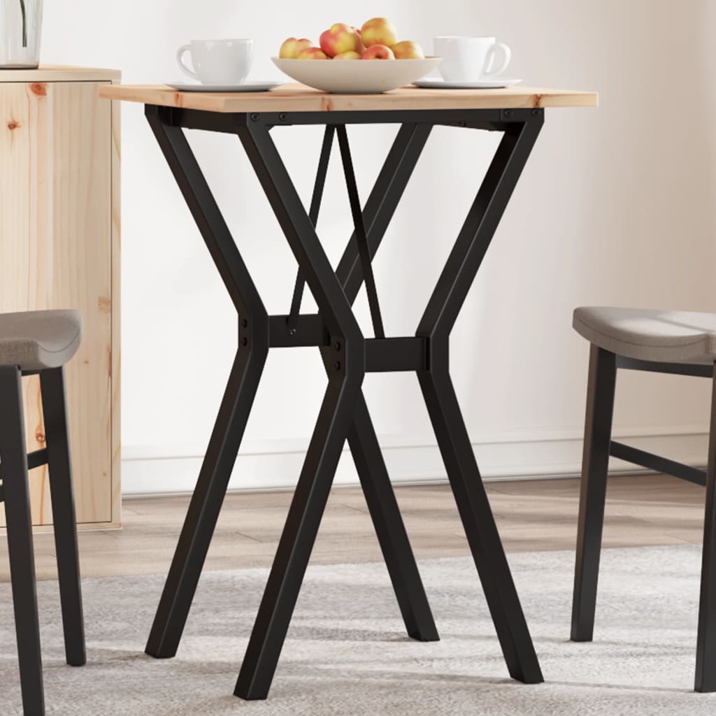 Spisebord Y-ramme 50x50x75 cm heltre furu og stål