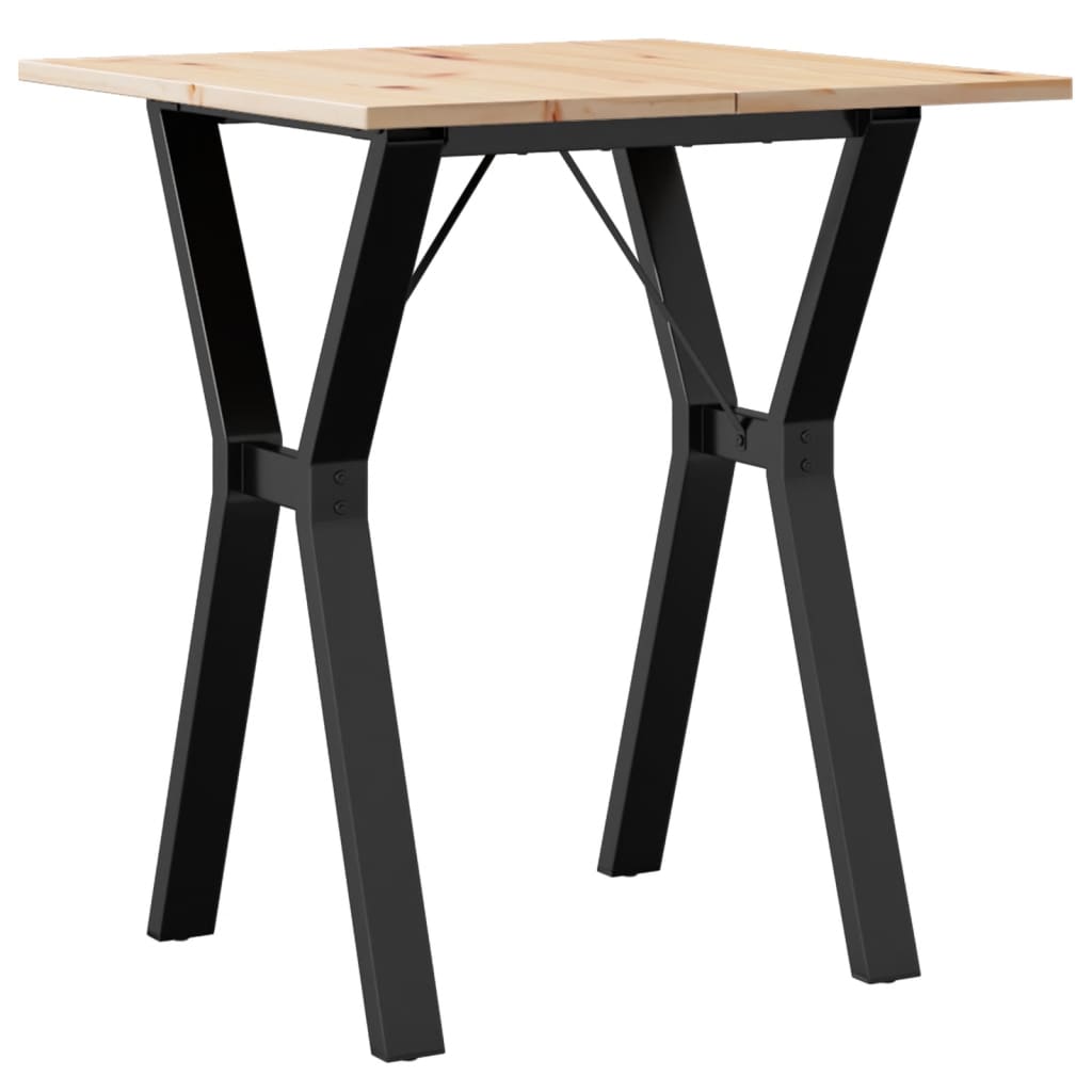 Spisebord Y-ramme 70x70x75 cm heltre furu og stål