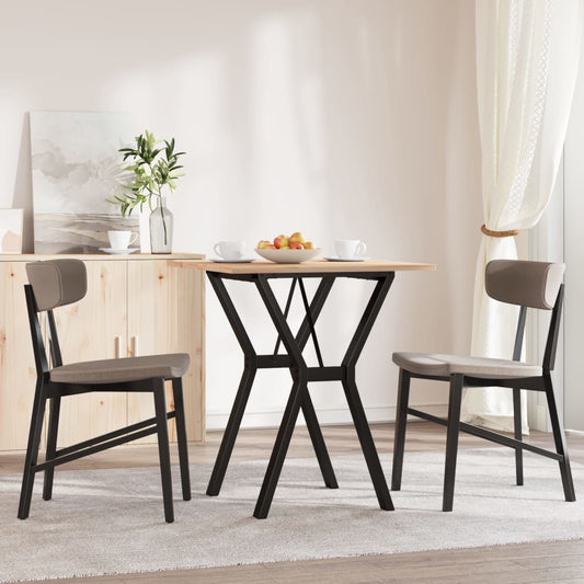 Spisebord Y-ramme 70x70x75 cm heltre furu og stål