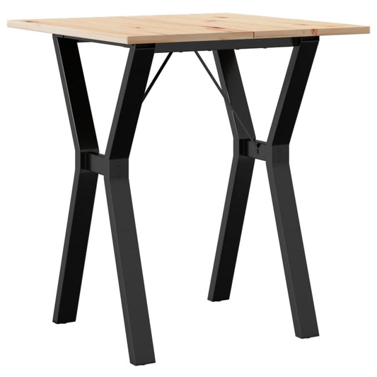 Spisebord Y-ramme 70x70x75 cm heltre furu og stål