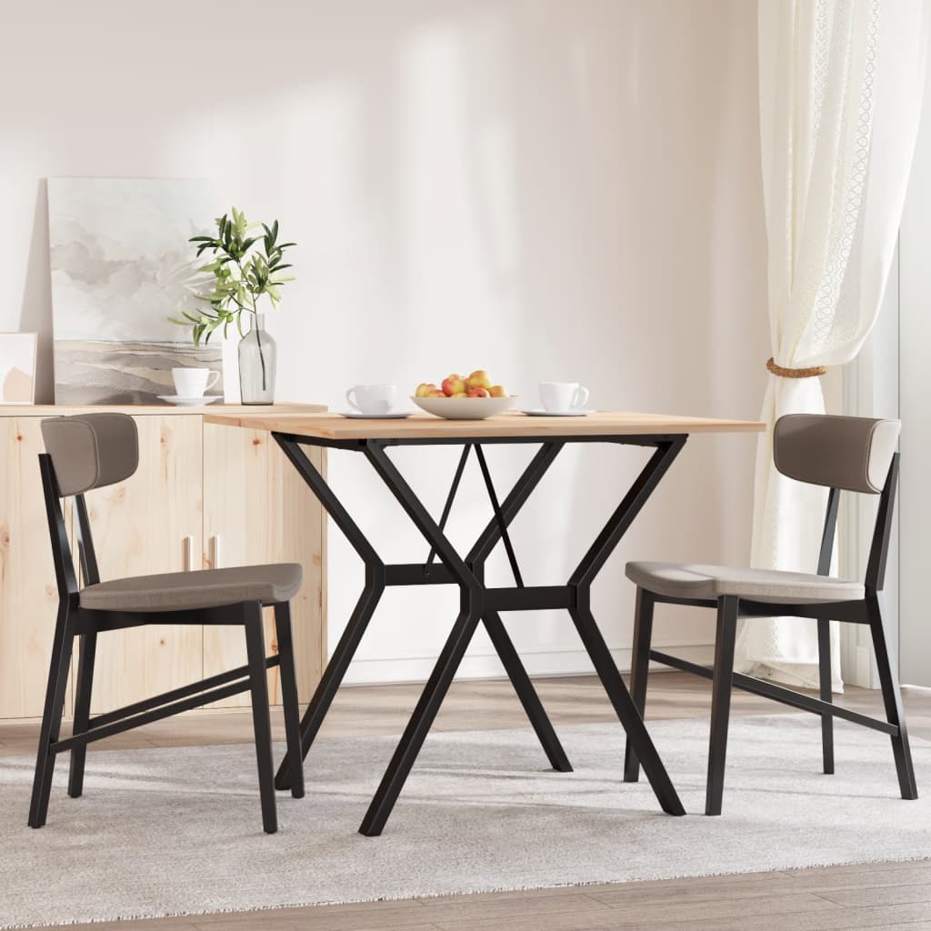 Spisebord Y-ramme 80x80x75 cm heltre furu og stål
