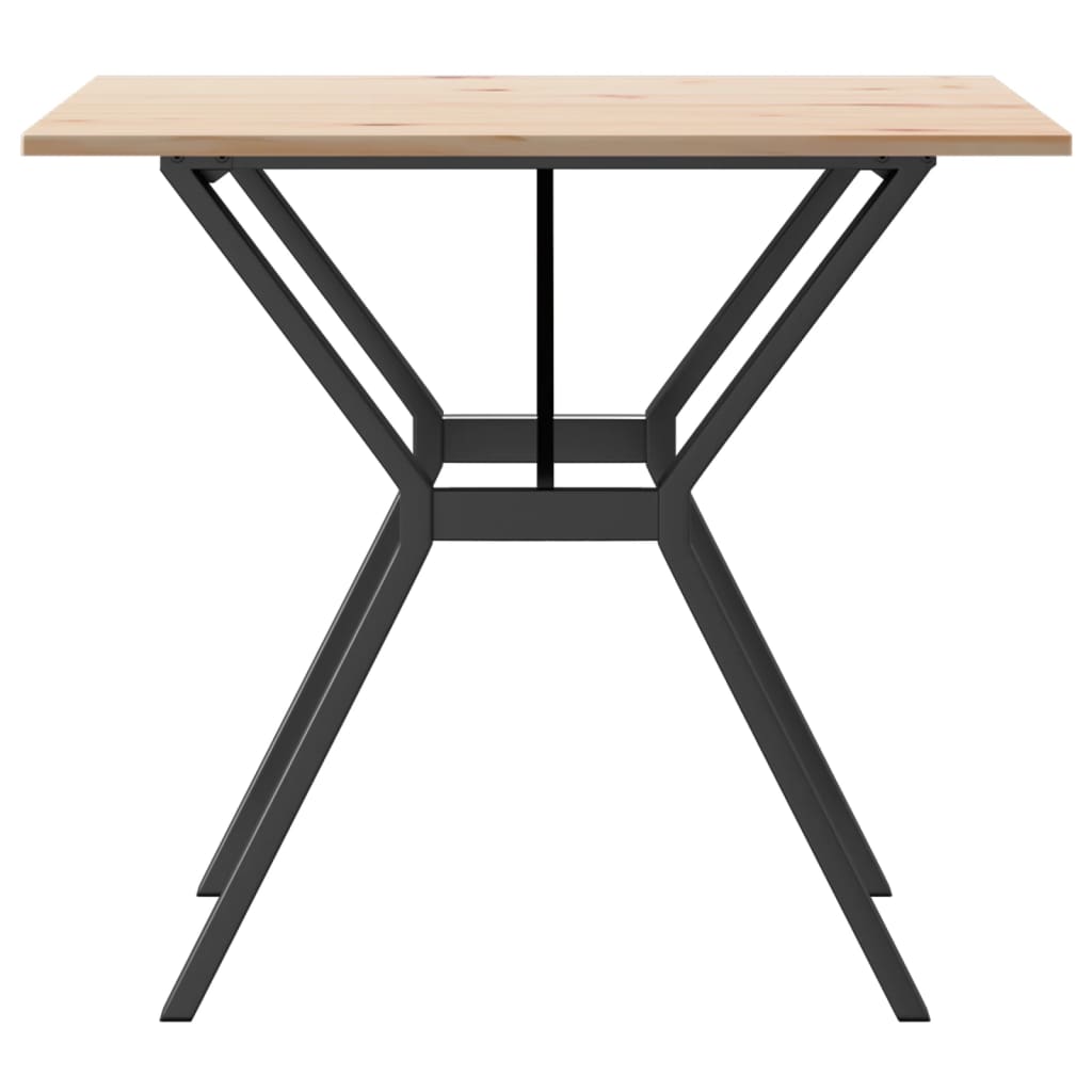 Spisebord Y-ramme 80x80x75 cm heltre furu og stål