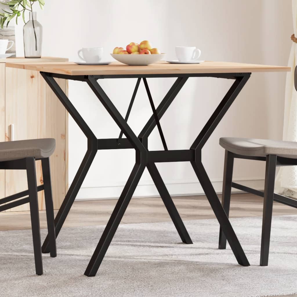 Spisebord Y-ramme 90x90x75 cm heltre furu og stål