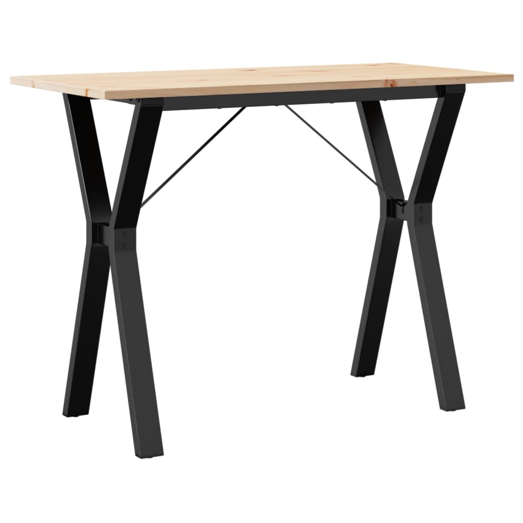 Spisebord Y-ramme 100x50x75 cm heltre furu og stål