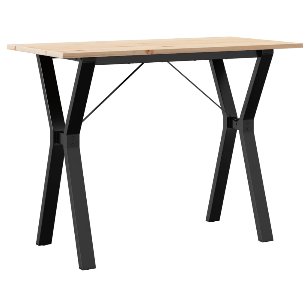 Spisebord Y-ramme 100x50x75 cm heltre furu og stål