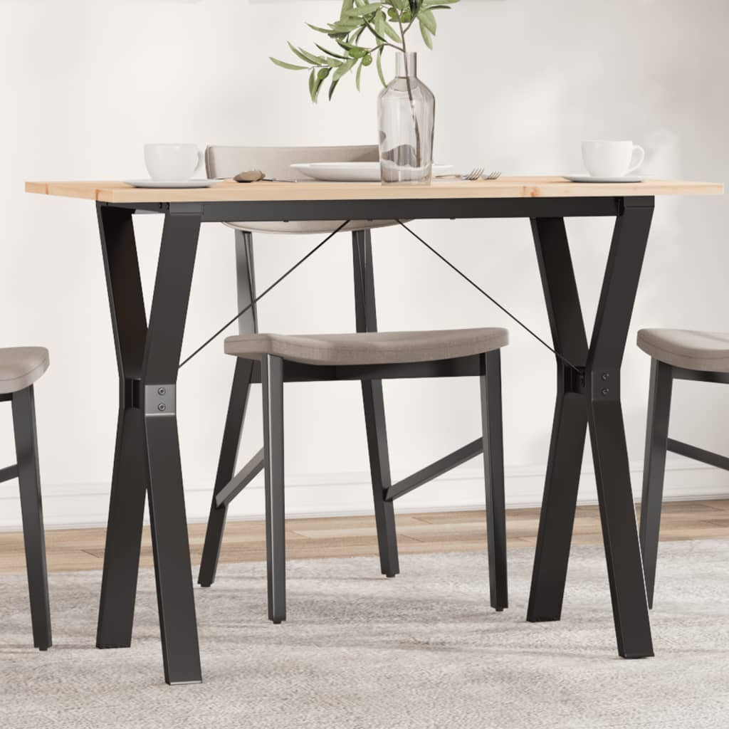 Spisebord Y-ramme 100x50x75 cm heltre furu og stål