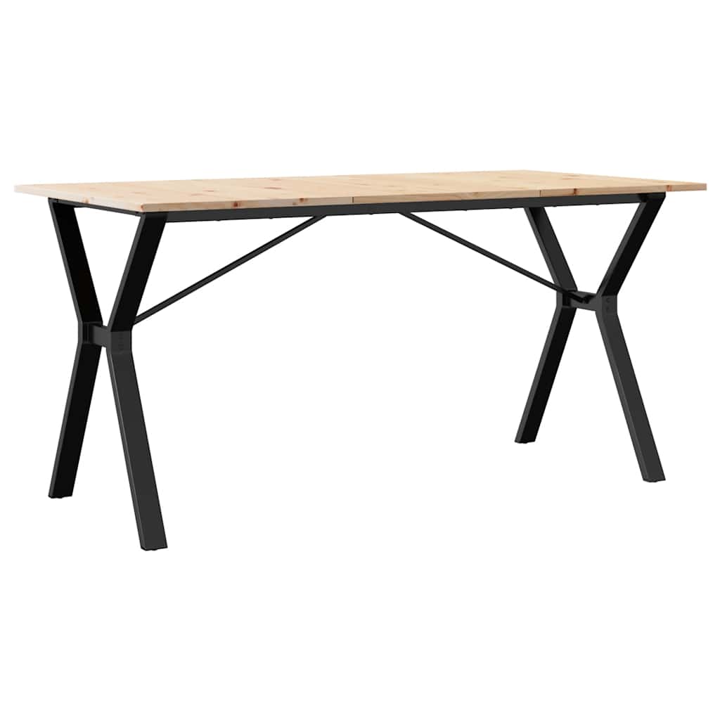 Spisebord Y-ramme 140x80x75 cm heltre furu og stål