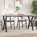 Spisebord Y-ramme 140x80x75 cm heltre furu og stål