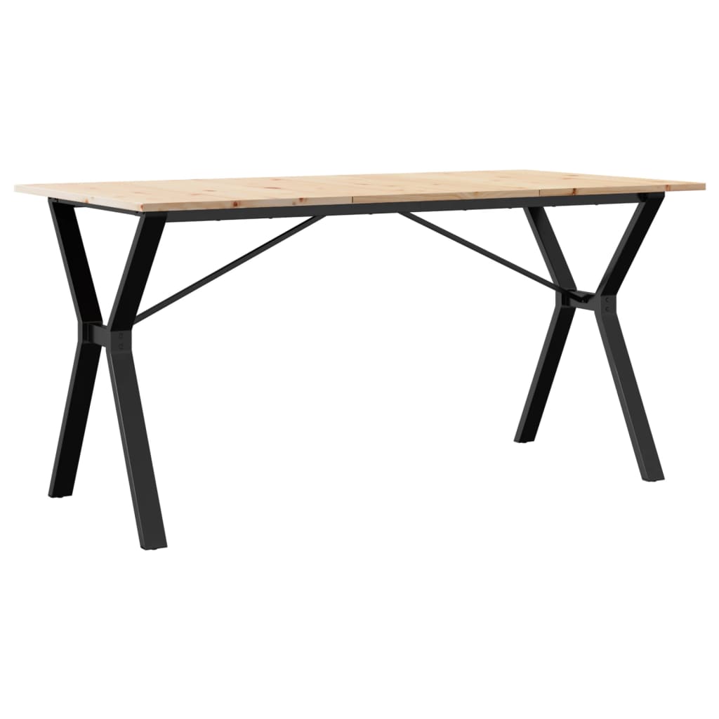 Spisebord Y-ramme 160x80x75 cm heltre furu og stål