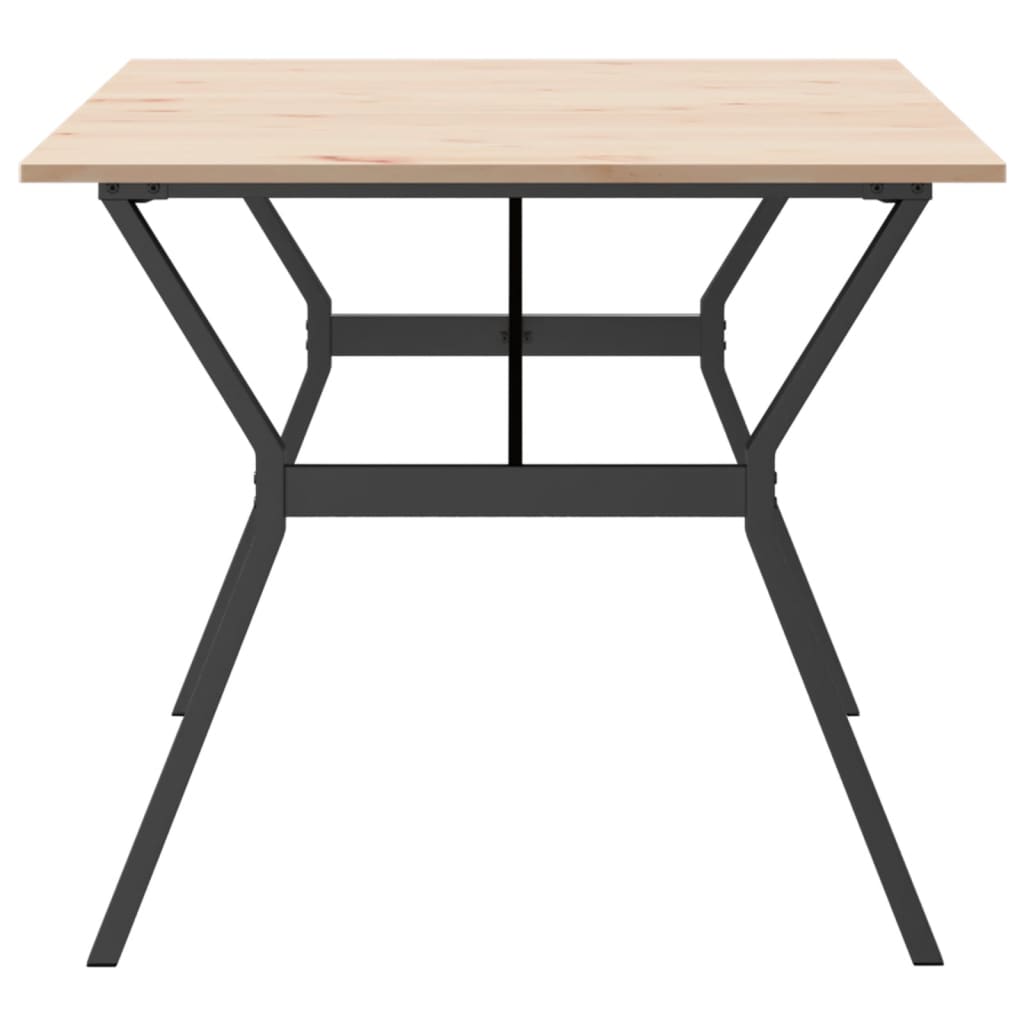 Spisebord Y-ramme 180x90x75 cm heltre furu og stål