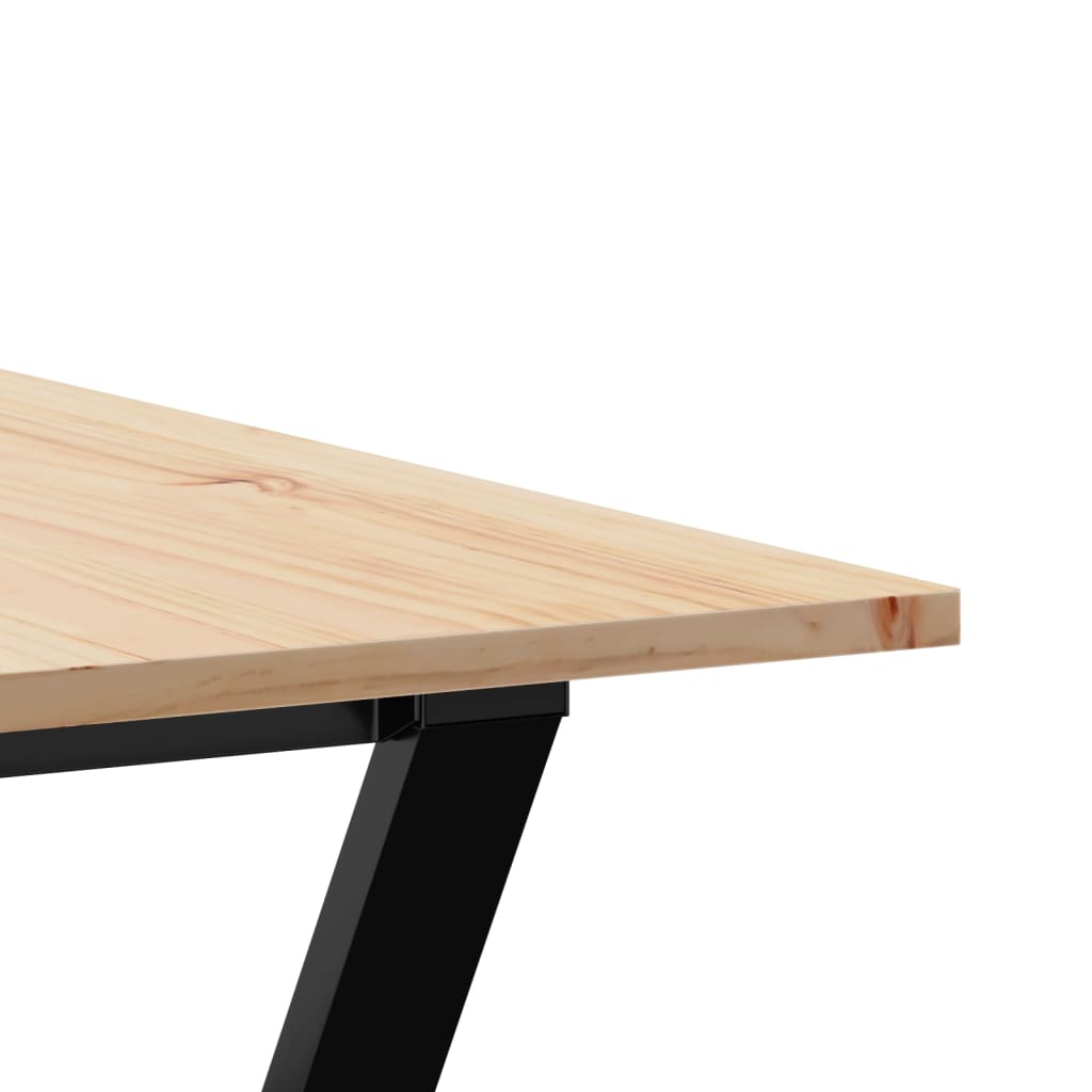 Spisebord Y-ramme 180x90x75 cm heltre furu og stål