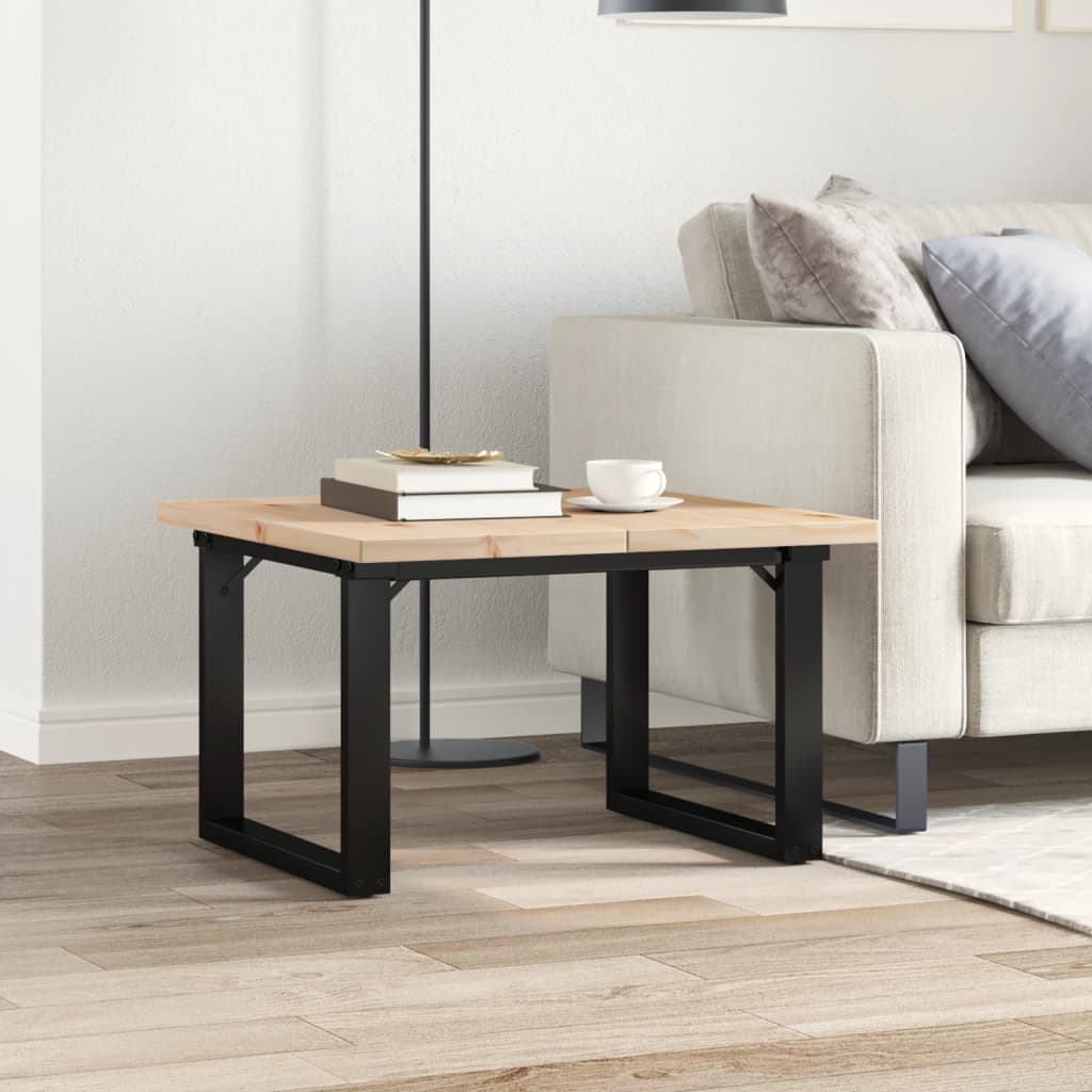 Salongbord O-ramme 70x70x40,5 cm heltre furu og stål