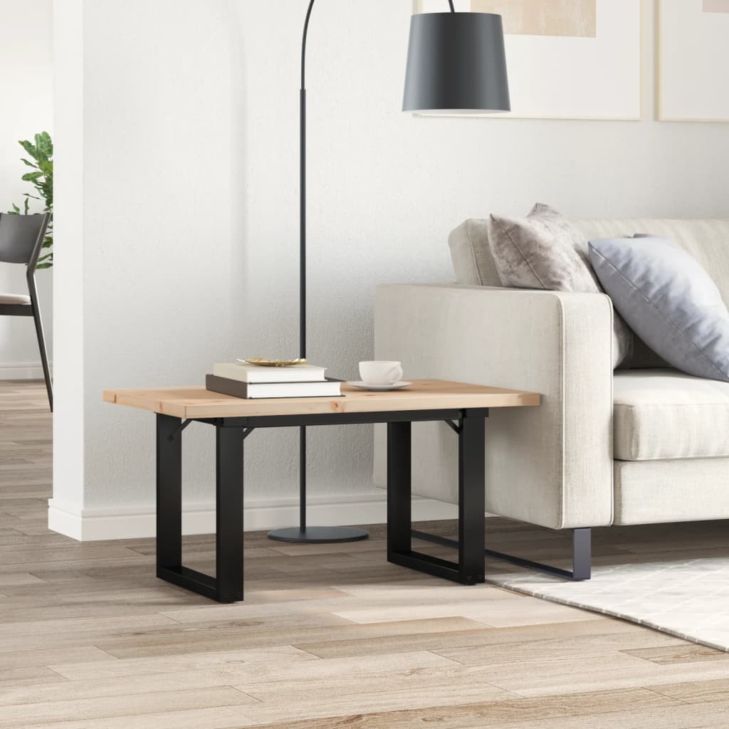 Salongbord O-ramme 80x50x40,5 cm heltre furu og stål