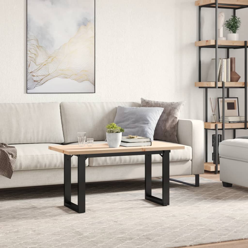Salongbord O-ramme 90x40x45,5 cm heltre furu og stål